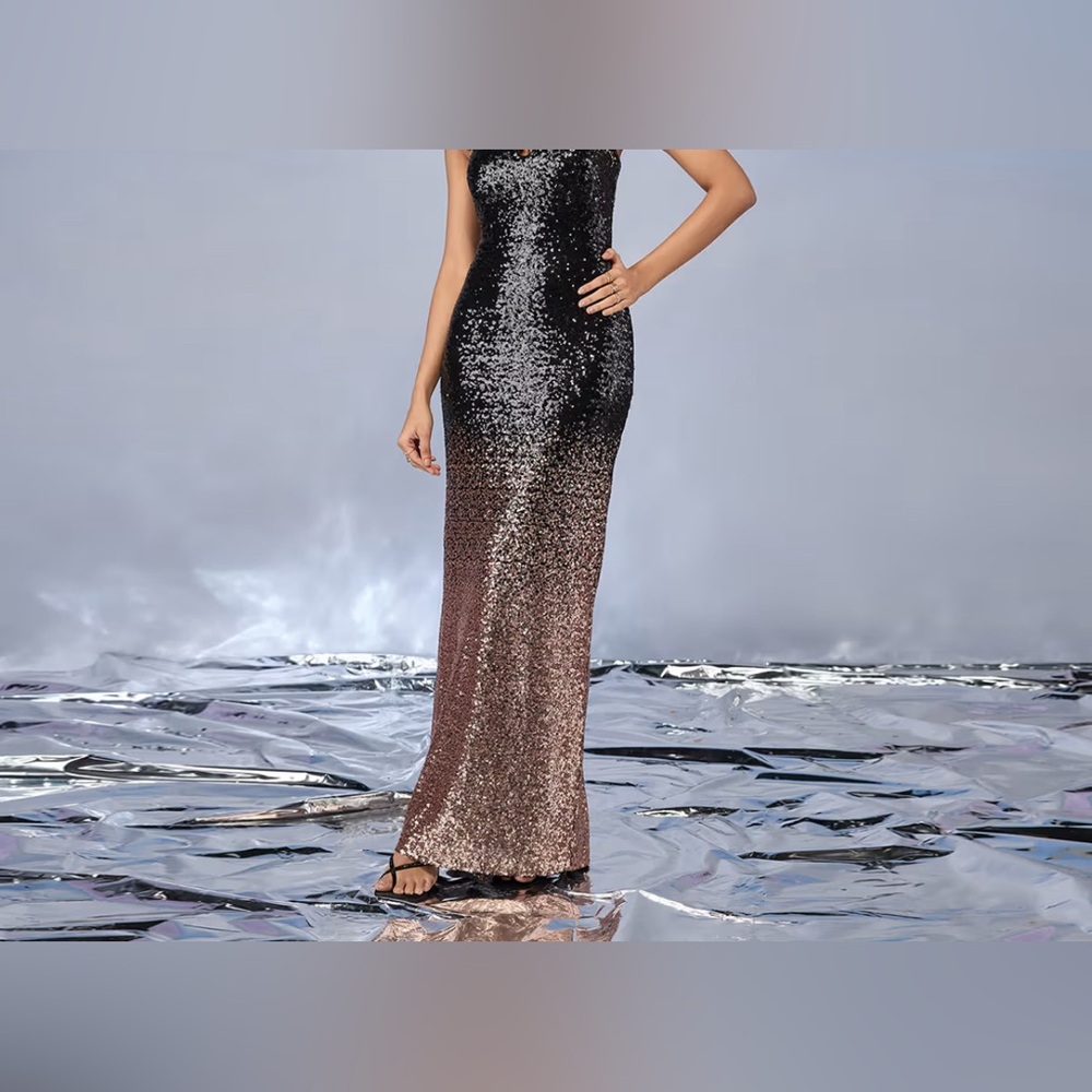 Haute Monde Black and Gold Sequin Dress size Small